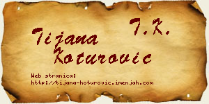 Tijana Koturović vizit kartica